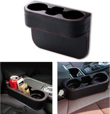 Cup Holder, Front Seat Gap Interior Drink Organizer, Multifunctio Color: Black