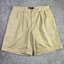 Polo Ralph Lauren Tyler Shorts Men  s 34 Khaki Classic Chino Pleated Vintage