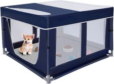42  42 inch Dog Playpen W/ Pee Pad Soft Puppy Playpen 25 Height Pet Playpen