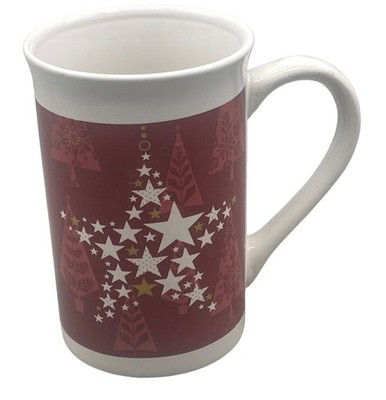 royal norfolk Christmas coffee cup coco mug star tree red white 4.5'' READ
