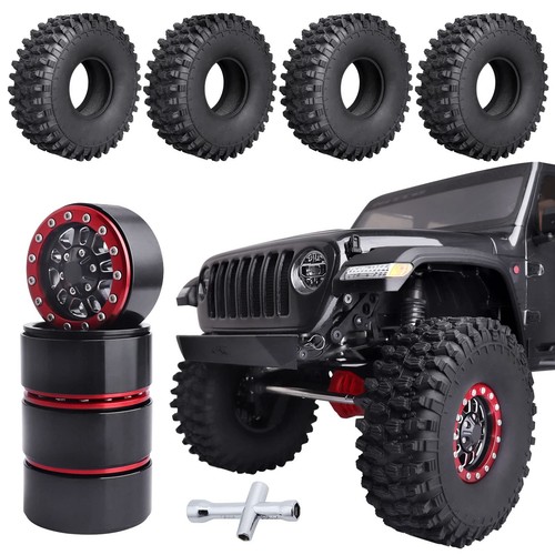 RC Crawler 1.9 Beadlock Wheels and Tires Set for 1/10 Scale Axial SCX10 TRX4 ... - Picture 7 of 7