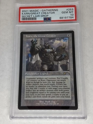 MTG  Karn, the Great Creator   ( PSA10 )  Secret Lair  - SLD / 253 -