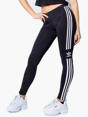 Adidas Leggings Damen XS Schwarz Trefoil Sporthose Tights Jogging Hose Retro
