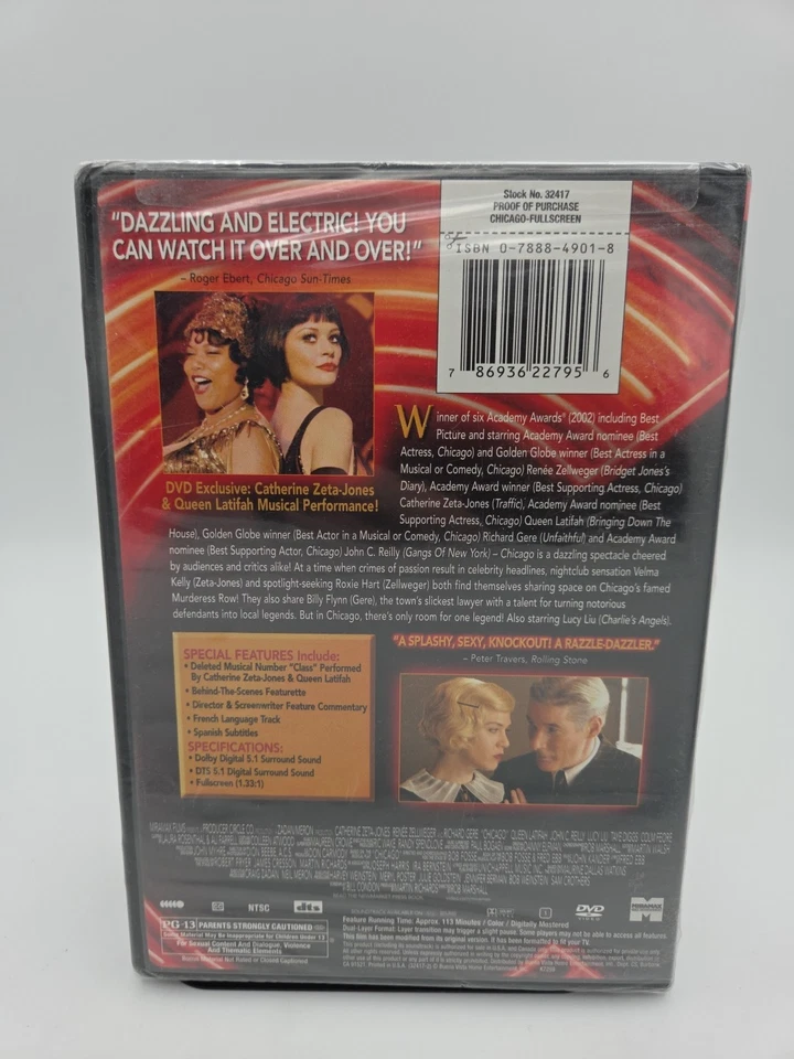 Chicago DVD Full Screen New Sealed Free Shipping Foto 2 de 4