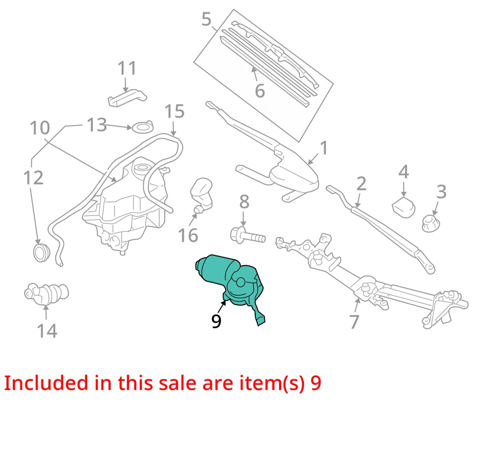 Motor limpiaparabrisas compatible con 04-09 PRIUS 2622135 Foto 3 de 4