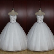 Gorgeous Wedding Dresses Rhinestone Strapless Glitter A Line Bridal Gowns