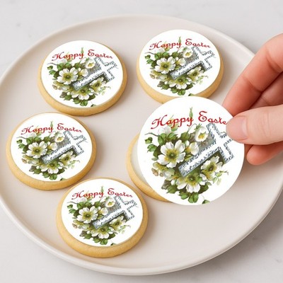 Easter Cross Icing Sheet Cookie & Cupcake Topper 20 Precut 2  Edible Images