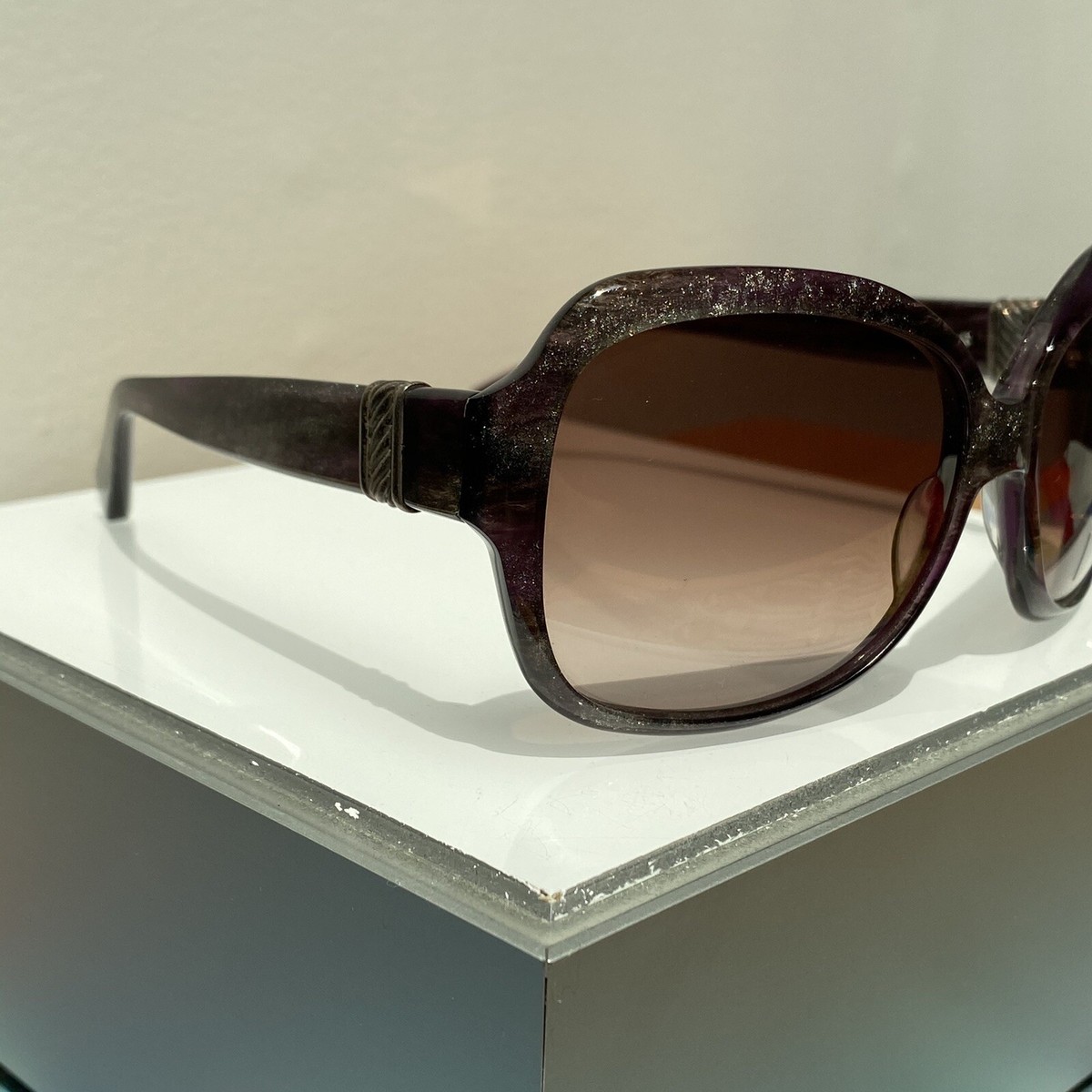 New David Yurman DY046 Purple Silver Round Sunglasses | eBay display picture 1