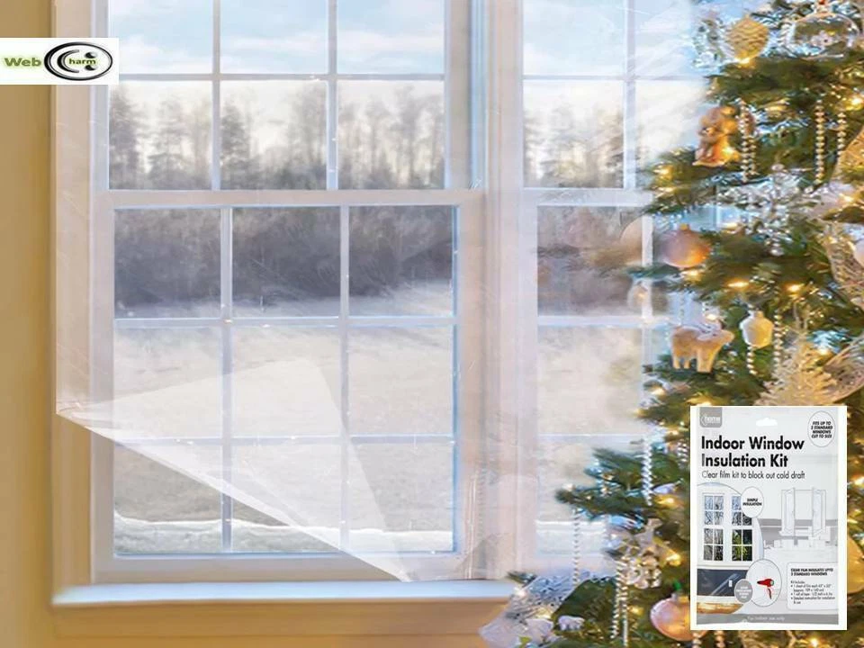 DIY INDOOR WINDOW INSULATION DRAUGHT KIT X 2 CLEAR INSULATING SHRINK FILM TAPE