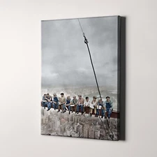 Lunch Atop A Skyscraper Color 1930s New York City NYC Canvas Wall Art Print