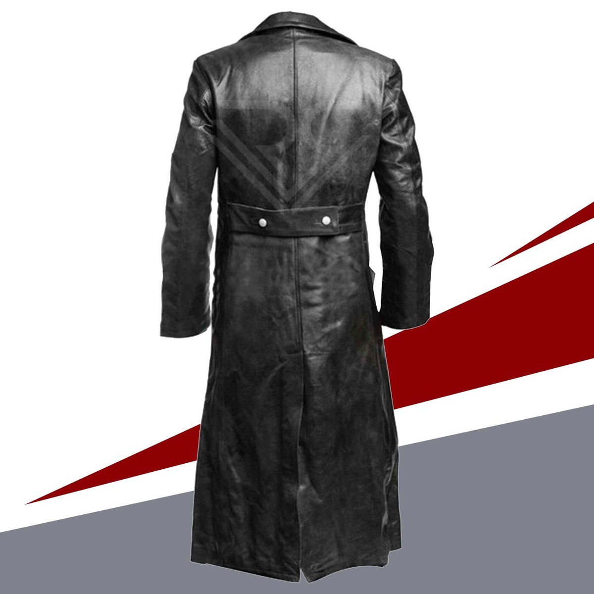 Mens Fur Coat Yyeselk Mens Leather Trench Coat Full Length Black