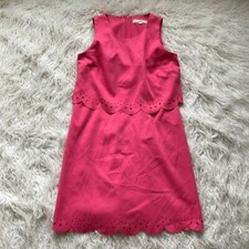 Loft Scalloped Hem Laser Cut Peplum Dress