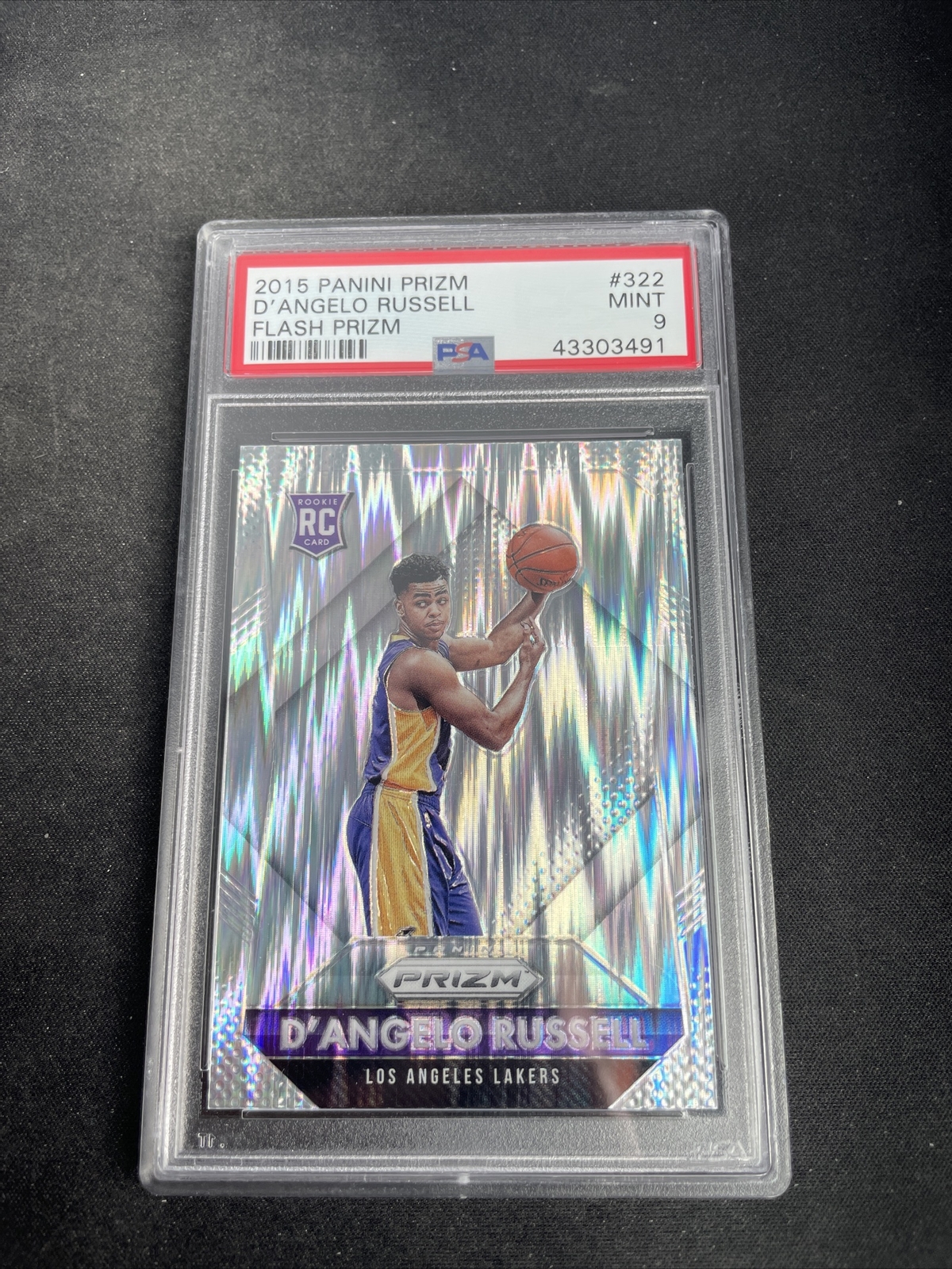 2015-16 Panini Prizm D'Angelo Russell Flash Prizm Rookie PSA 9 Lakers