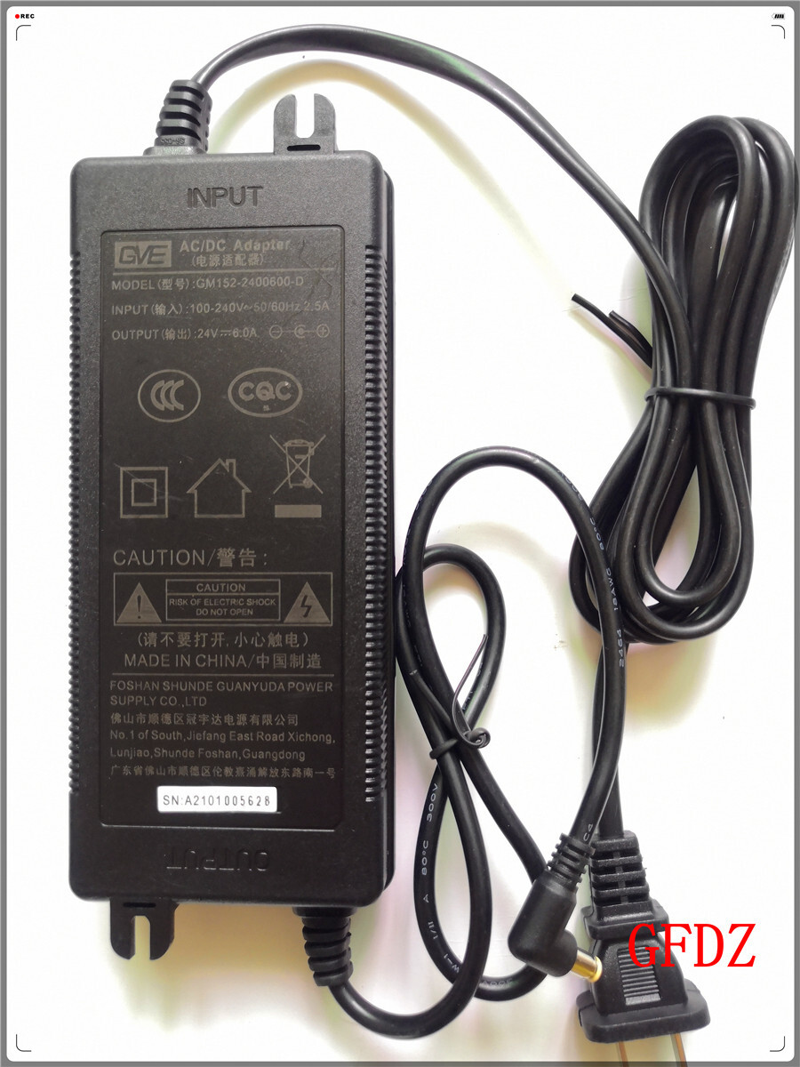 Genuine GVE GM152-2400600-D AC/DC Adapter 24V 6.0A Power Supply | eBay