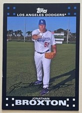 JONATHAN BROXTON, RARE ! 2007 TOPPS LOS ANGELES DODGERS TEAM ISSUED CARD !