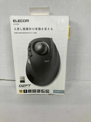 Elecom Deft M-DT1DR Black High Quality Portable Gaming Wireless Trackball Mouse