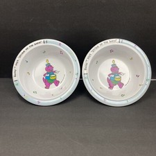 Set of 2 Barney Cereal Bowl 1992 The Lyons Group Selandia Strike up the Band
