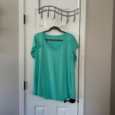 Xersion Womens Mint Green Active Top Tee Shirt Size XXL E3