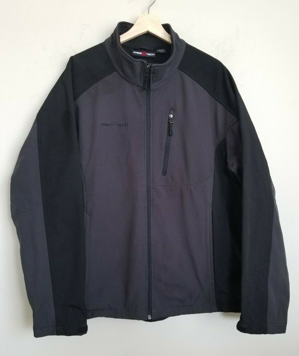 Free Tech Jacket Softshell Black/Gray Stand Colla… - image 1