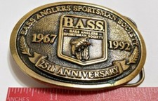 BASS ANGLERS SPORTMAN SOCIETY 1967 - 1992 BELT BUCKLE 25TH ANNIVERSARY