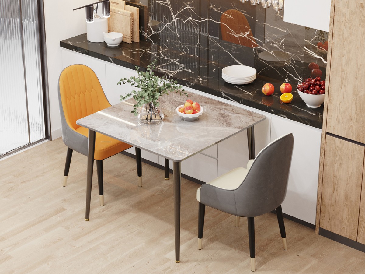 Modern Slate Kitchen Dining Table Sintered Stone Top