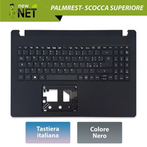 Top Case con tastiera ITA compatibile con Acer TravelMate P2 P215-52 Nero
