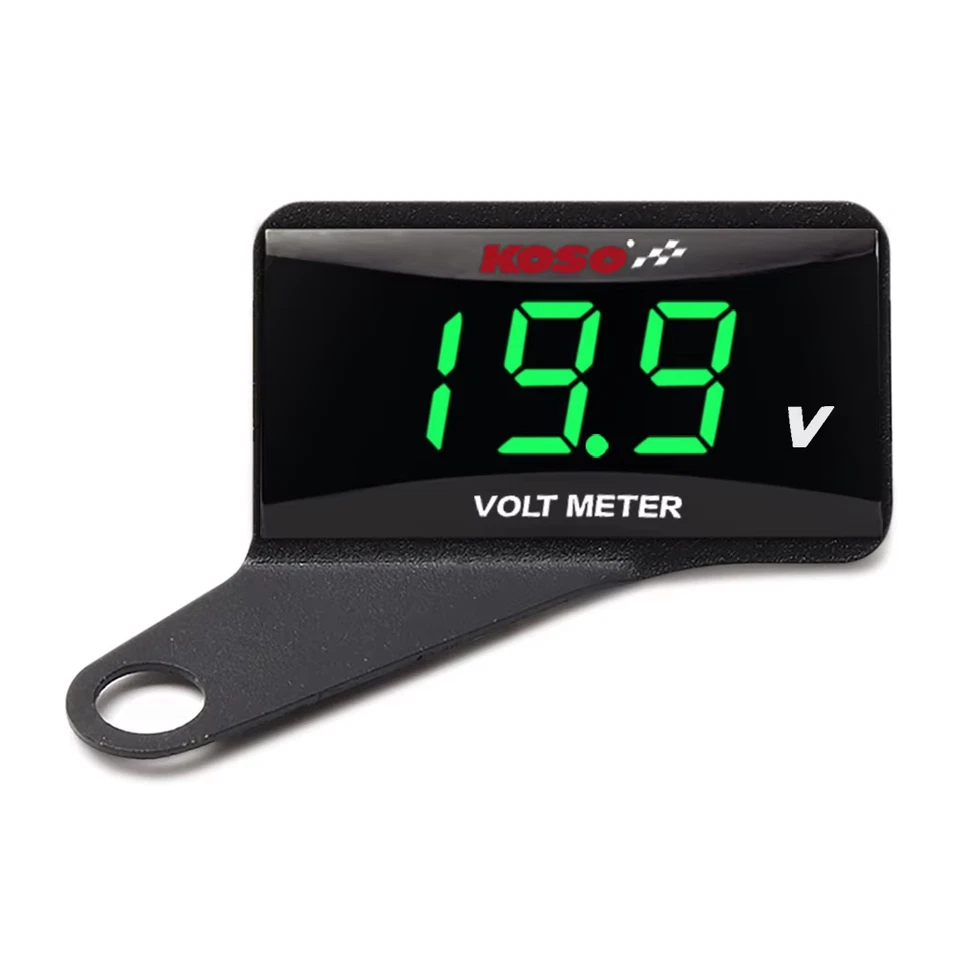 Voltmetro KOSO UNIVERSALE con staffa Sx/Dx per auto moto e scooter 12V-50V lcd  - Immagine 4 di 4