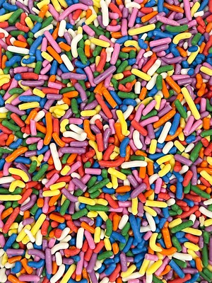 Regenbogen Backstabile Stränge Cupcake Streusel Jimmies Vegan Tortendeko 1kg