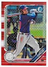 DERIAN CRUZ 2019 Bowman Draft Chrome Sapphire Refractor ORANGE #17/25  BDC-52