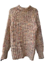 VTG By Damon Mohair Blend Turtleneck Multicolor Long Sweater Preppy Vintage Sz L