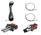1x FLOATING CABLE REMOTE CONTROL VALVE KIT 3SECTIONS 40L JOYSTICK CENTER OPEN