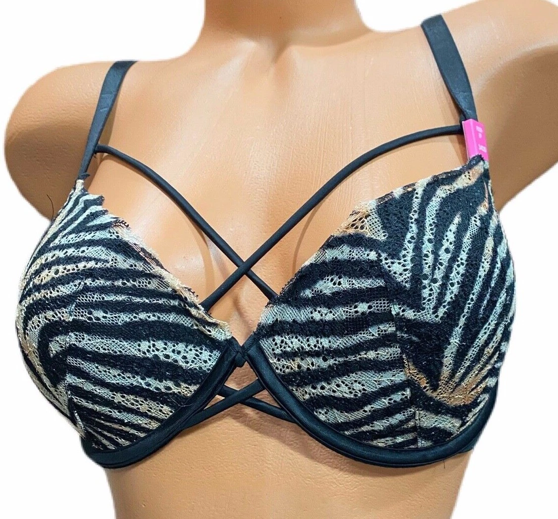 Victorias Secret PINK Date Push-Up Padded Sexy Strappy animal