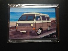 Cream / brown VW Volkswagen Type 25 Minibus Camper Van fridge magnet