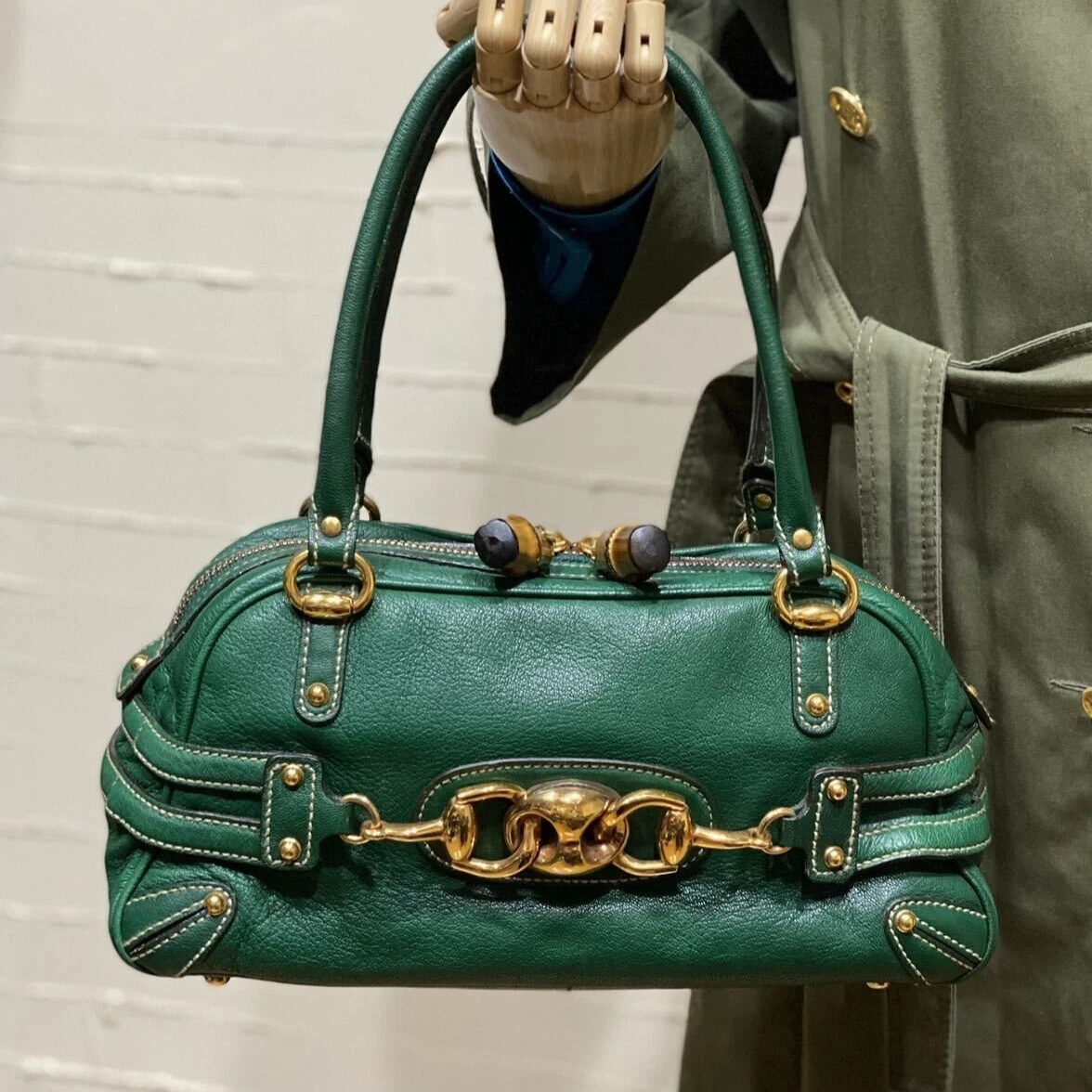 green gucci bamboo bag