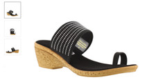Onex Luca Black Toe Wrap Wedge Sandal Women's sizes 6-11/NEW  