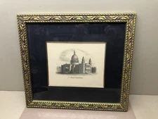 Vintage Original St Paul’s Cathedral - Rock  London Framed Etching - 1939