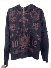 Inc International Concepts Men's  Graphic Laced Hooded Sweater Black Size S