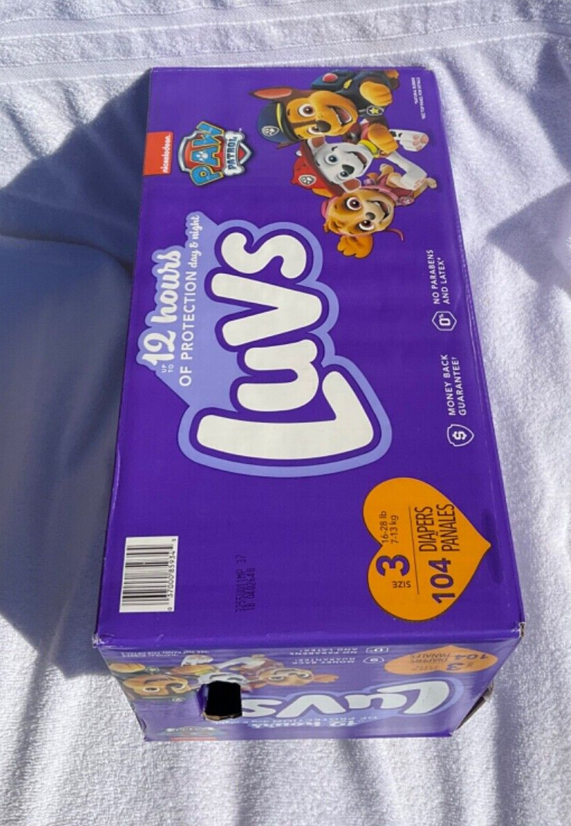 S Size 3, 104 Count Paw Patrol Disposable Baby Diapers (16-2