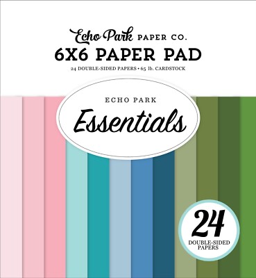 New! Echo Park Paper FRESH ESSENTIALS 6x6 Scrapbook Paper Cardstock Pad