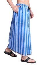 Elastic Premium Cotton Lungi with Dual Pocket, Pack of 1  Sky Blue 