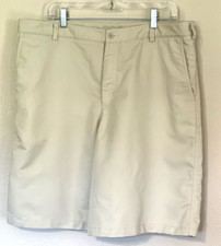 Nike Fit Dry Men's Golf Shorts Beige Size 38 Flat Front