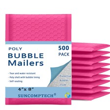  000 4x8 4x7 Poly Bubble Padded Envelope Mailers Shipping Bag Hot Pink 500 PCS