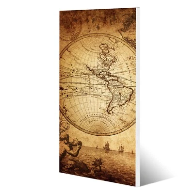 banjado Magnettafel Memoboard magnetisch 37x78cm groß mit Motiv Sieben Weltmeere - Bild 1 von 4