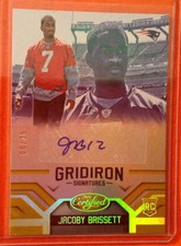 2016 Panini Certified JACOBY BRISSETT RC AUTO #08/25 Gridiron Signatures GOLD 