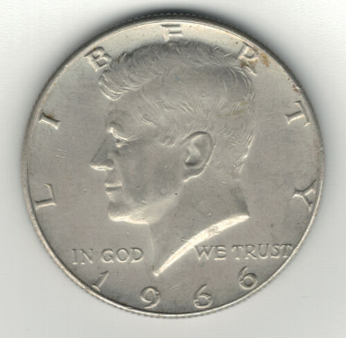 1966 Kennedy Silver Half Dollar (KM# 202a) - Afbeelding 1 van 2