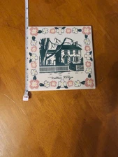 Vintage American Encaustic 6" Valley Forge Tile Corked On Back