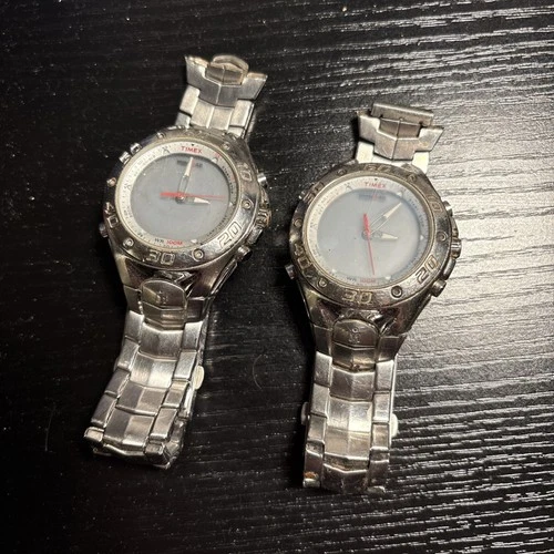 2 Timex Stranger Than Fiction Watch Timex Ironman Analog Dig T56371 Vintage Read