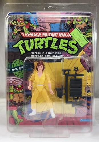 RARE Teenage Mutant Ninja Turtle APRIL Canadian 10 Back TMNT No Stripe 1988 MOC