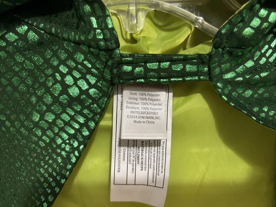 Gymboree дракон плащ ребенка M/L (7-12) костюм зеленый оранжевый талисман - Изображение 4 из 4