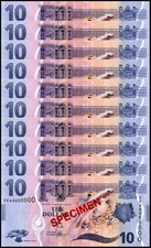 Fiji 10 Dollars, 2012 ND, P-116s, UNC, Specimen, X 10 PCS